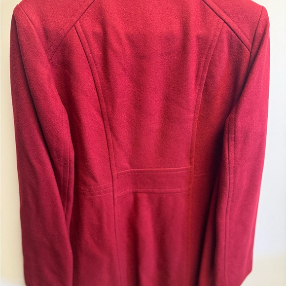 London Fog Women's Vibrant Red Pea‎ Coat - Picture 10 of 10